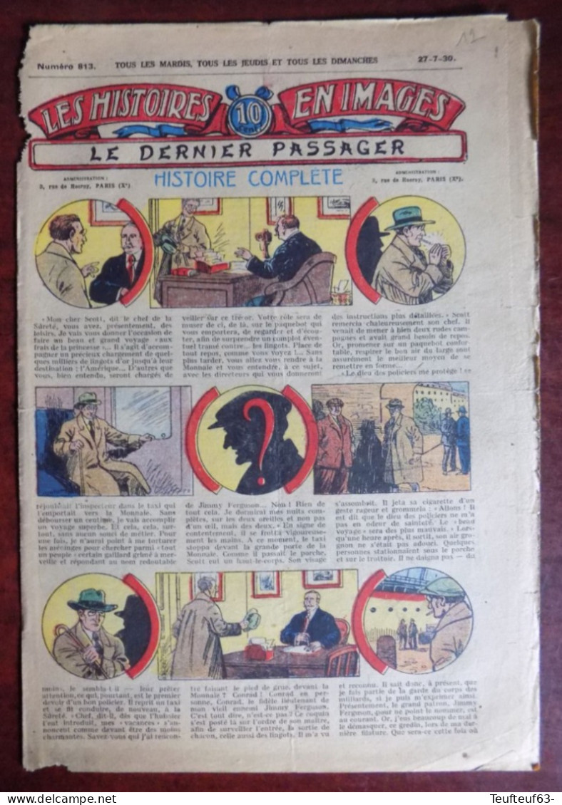 Les Histoires En Images N° 813 " Le Dernier Passager " - Steimer - Andere & Zonder Classificatie