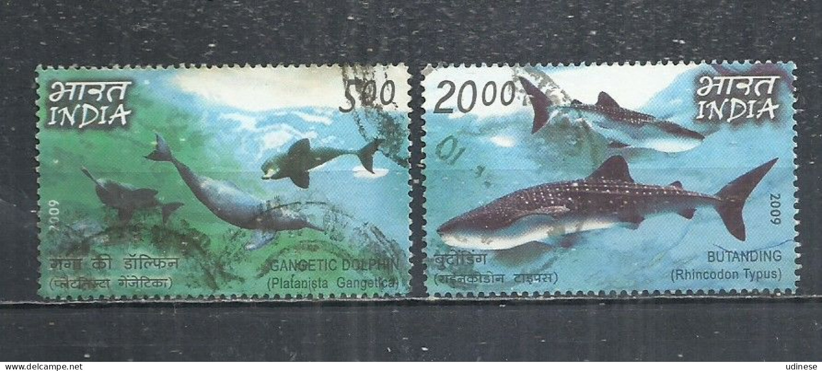 INDIA 2009 - INDIA-PHILIPPINES DIPLOMATIC RELATIONS - FISHES - CPL. SET - POSTALLY USED OBLITERE GESTEMPELT USADO - Fische