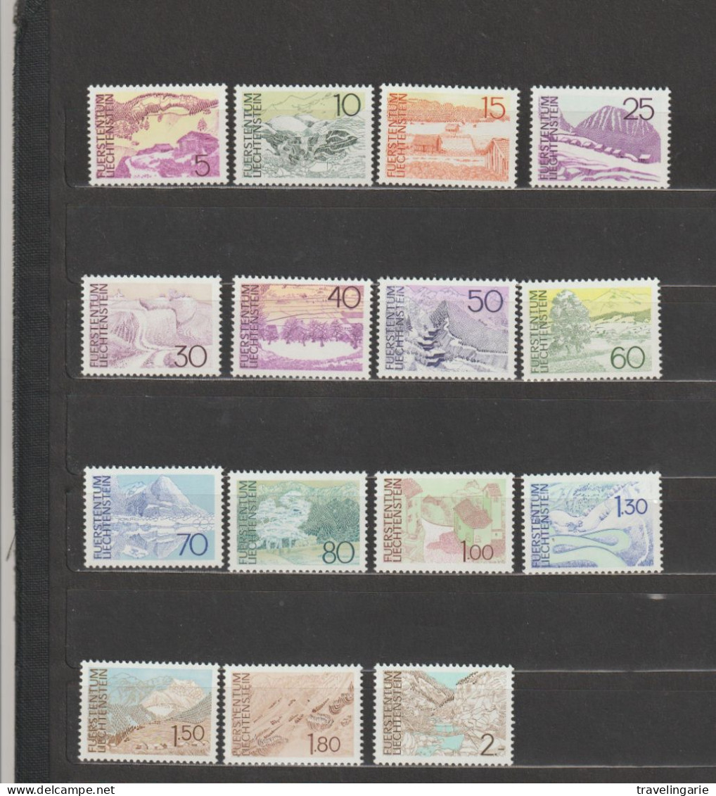 Liechtenstein 1972-73 Landscapes ** MNH - Unused Stamps