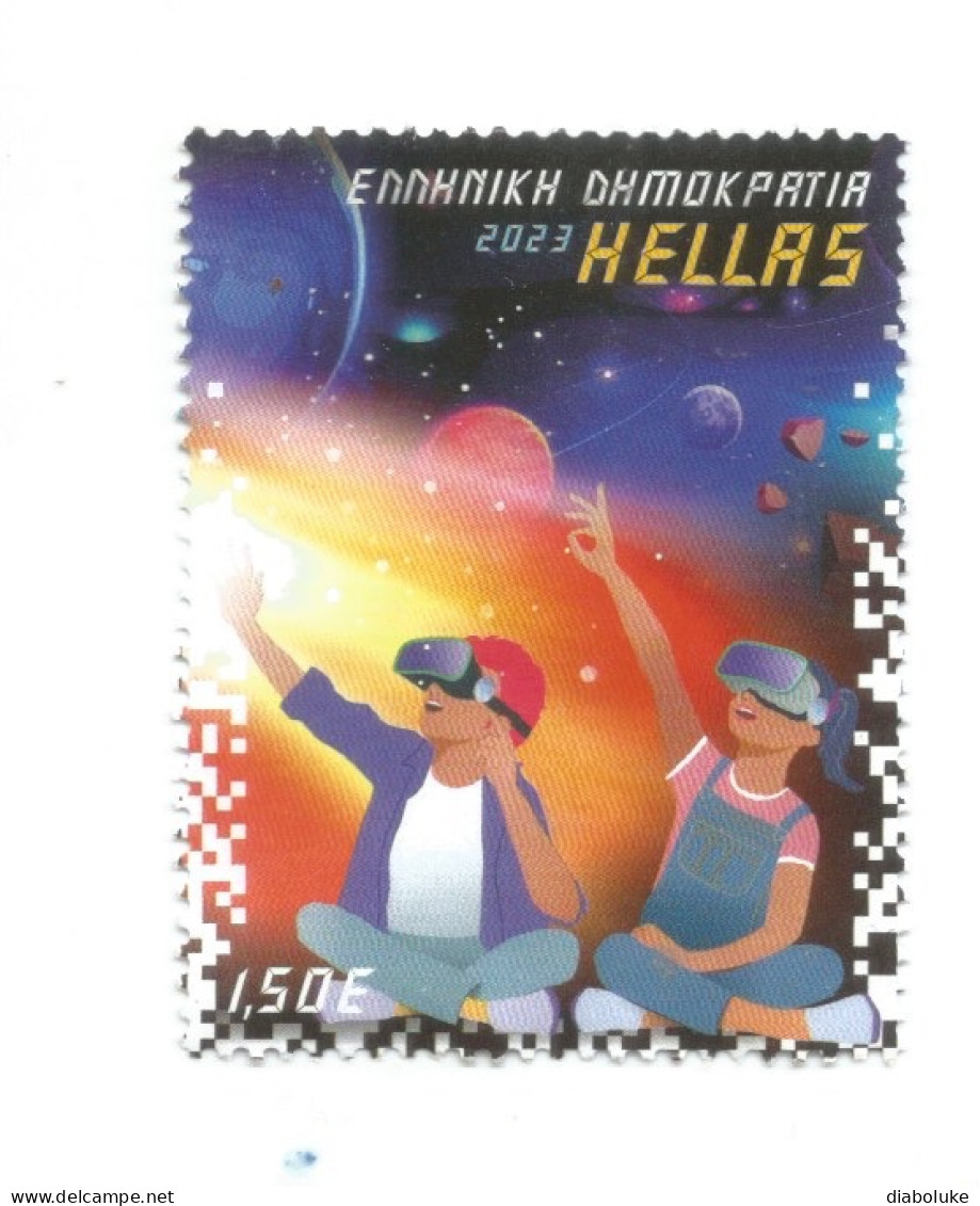 (CROATIA) 2023, CHILDREN WITH VIRTUAL REALITY HEADSET  - Used Stamp - Usados