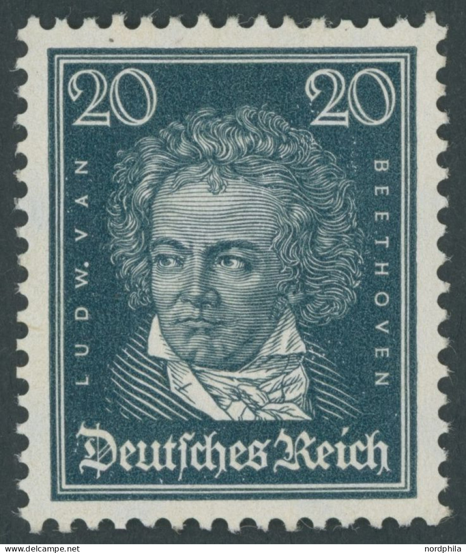 Dt. Reich 392X **, 1926, 20 Pf. Beethoven, Postfrisch, Pracht, Mi. 170.- - Unused Stamps