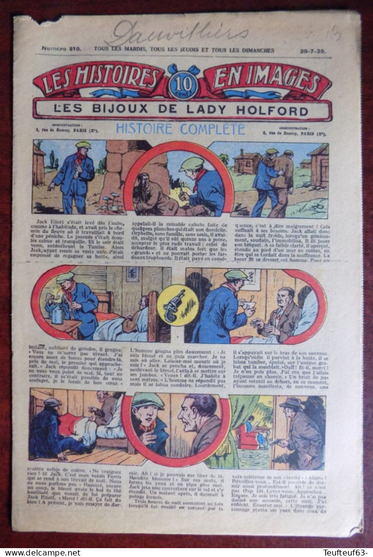 Les Histoires En Images N° 810 " Les Bijoux De Lady Holford " - Steimer - Otros & Sin Clasificación
