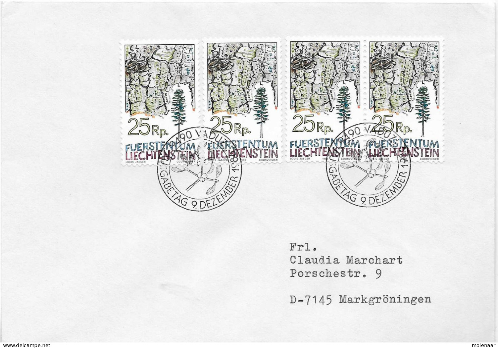 Postzegels > Europa > Liechtenstein > 1981-90 > Brief Met 4x  No. 917 (1760617506) - Covers & Documents