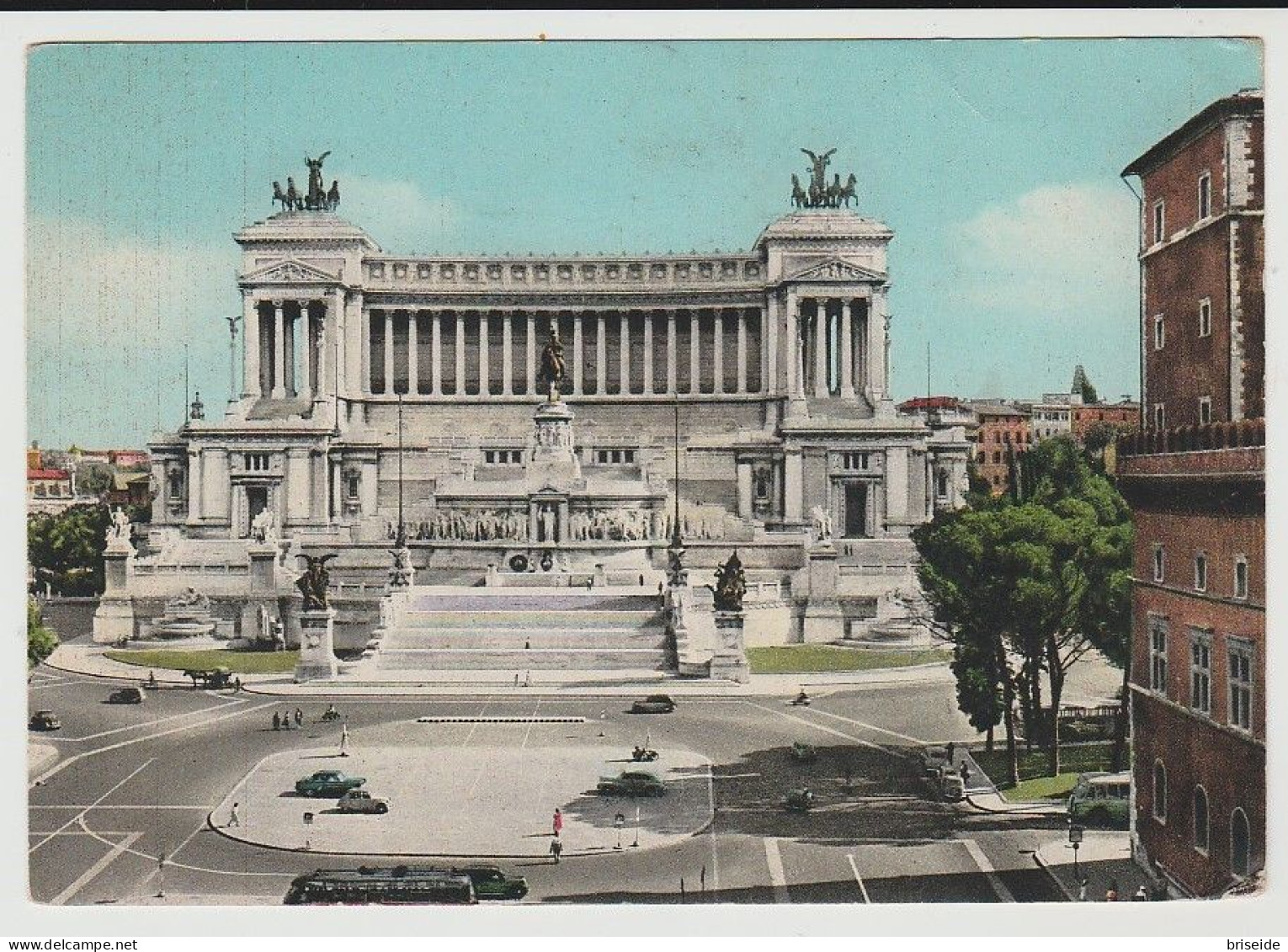 AUTOGRAFO DI FRED BUSCAGLIONE SU CARTOLINA DI ROMA CON ALTARE DELLA PATRIA VITTORIANO - Chanteurs & Musiciens