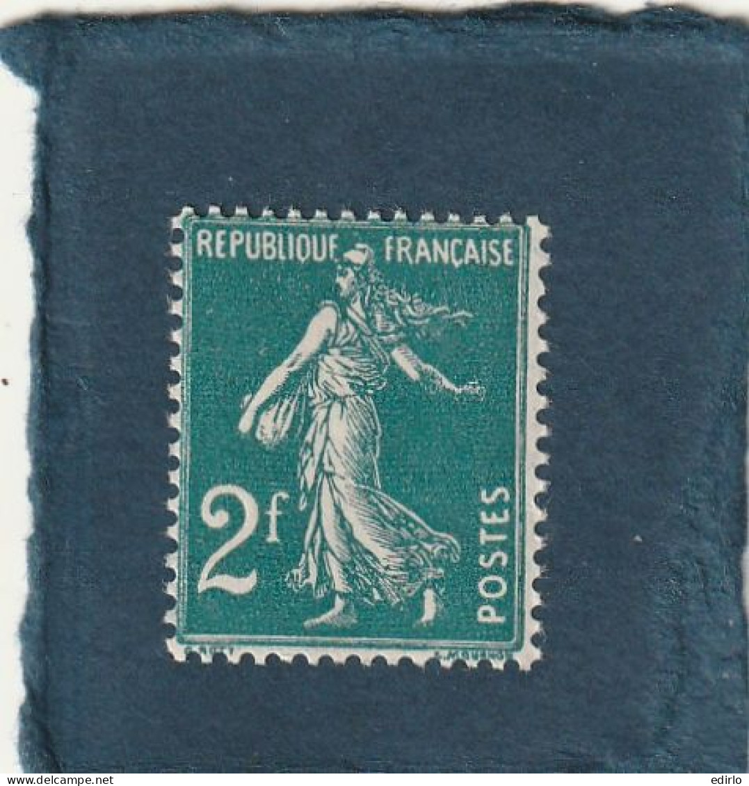 ///   FRANCE ///  Semeuse  2 Frs Vert/bleu  ** Côte 35€ - Unused Stamps