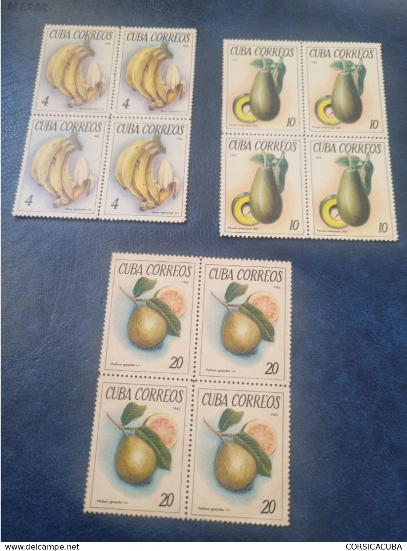 CUBA  NEUF  1965   FRUTAS  TROPICALES  //  PARFAIT  ETAT  // Bloc De 4 Sans Gomme - Ongebruikt