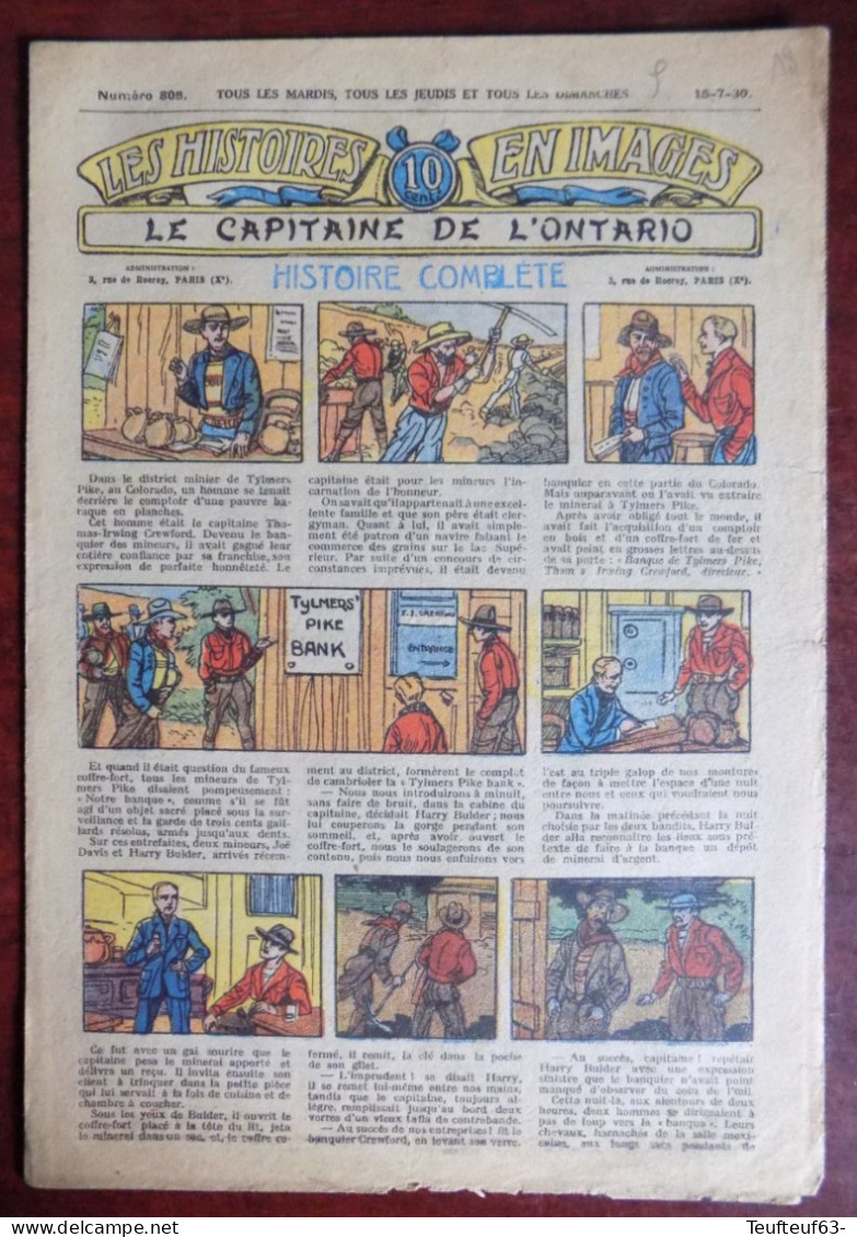 Les Histoires En Images N° 808 " Le Capitaine De L'Ontario " - De Nauzeroy - Other & Unclassified