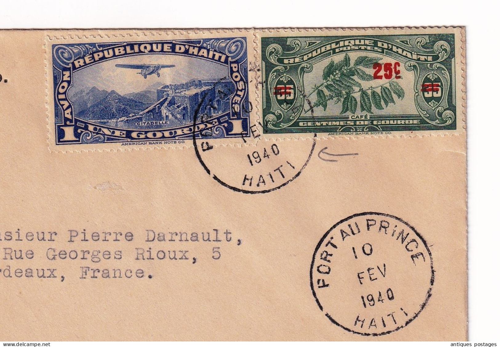 Lettre Haiti Port Au Prince 1940 Joseph Nadal & Co Haïti - Haïti