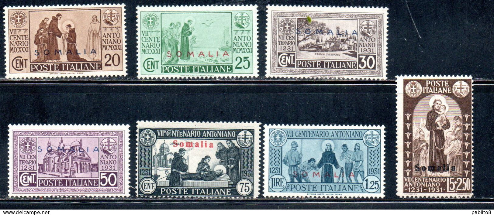 COLONIE ITALIANE SOMALIA 1931 S. SANT'ANTONIO SERIE COMPLETA COMPLETE SET MNH - Somalie