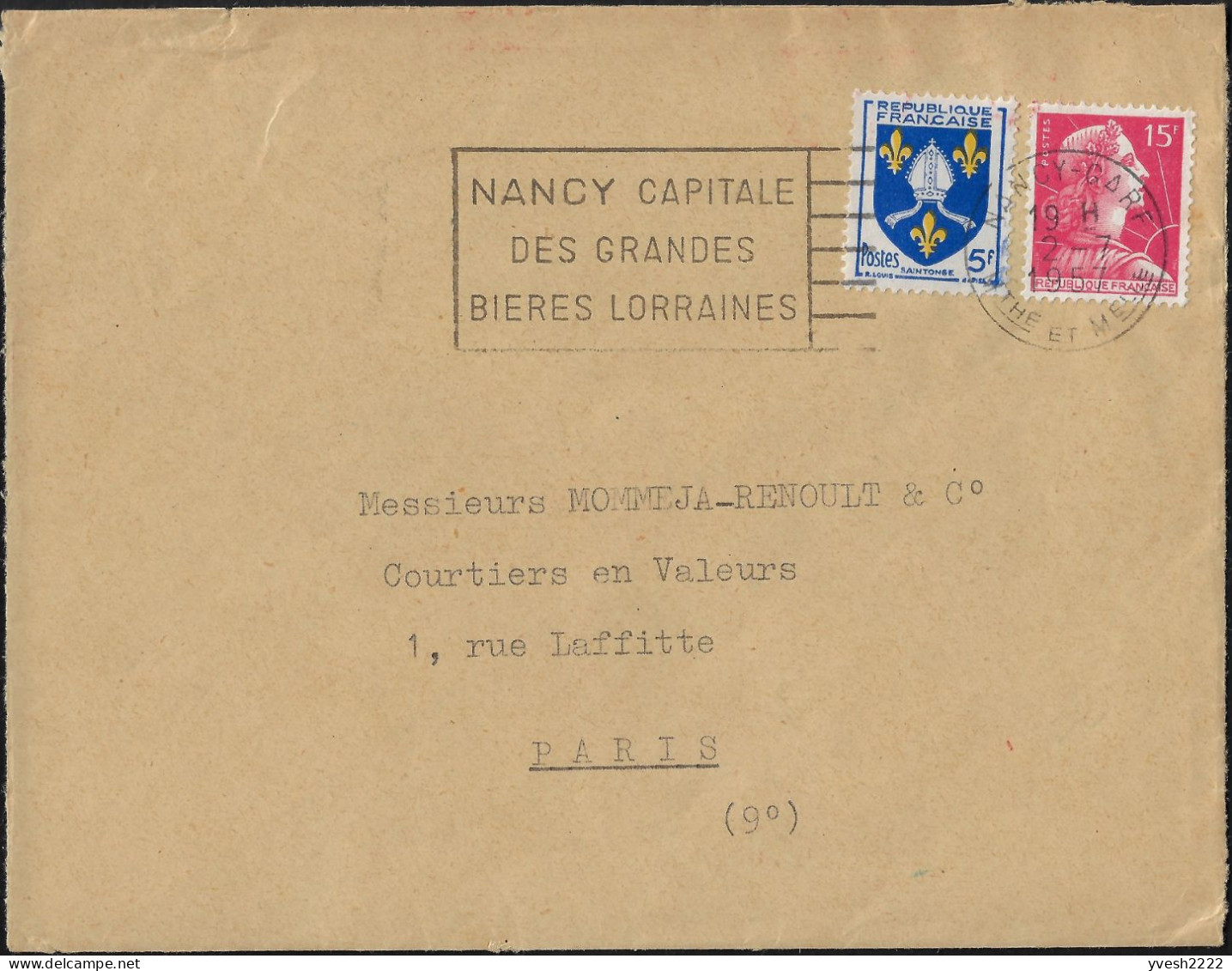 France 1959  Nancy, Capitale Des Grandes Bières Lorraines - Beers