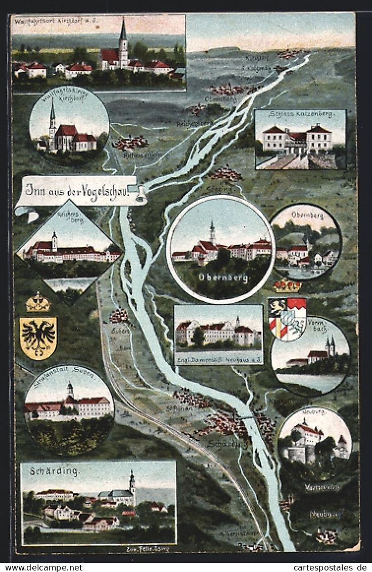 Künstler-AK Eugen Felle: Obernberg, Inn Aus Der Vogelschau  - Andere & Zonder Classificatie