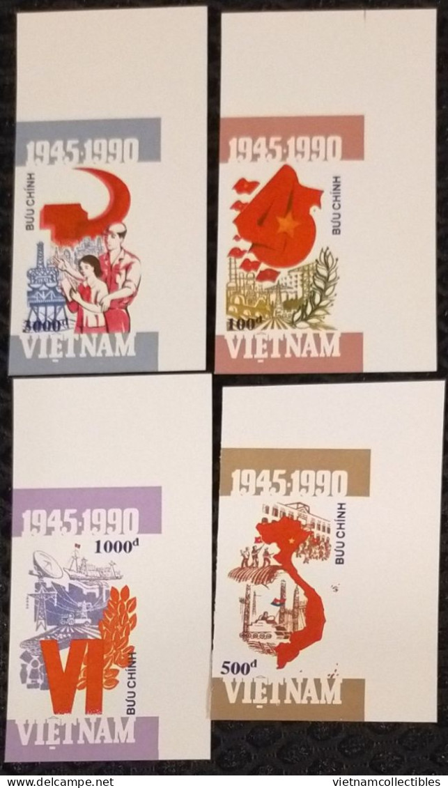 Vietnam Viet Nam MNH Imperf Stamps 1990 : 45th Anniversary Of National Day / Map / Oil Rig (Ms601) - Viêt-Nam