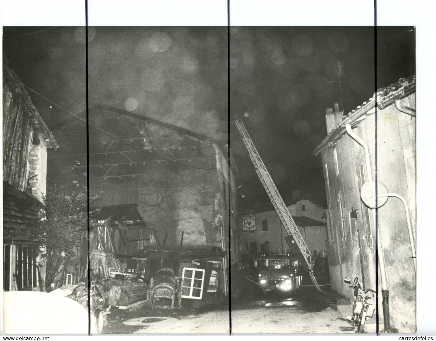 22 PHOTOGRAPHIES. Rhône. SOURCIEUX les MINES. Incendie discothèque dancing LE SCORPION en 1977 rue sarrazin . Pompiers