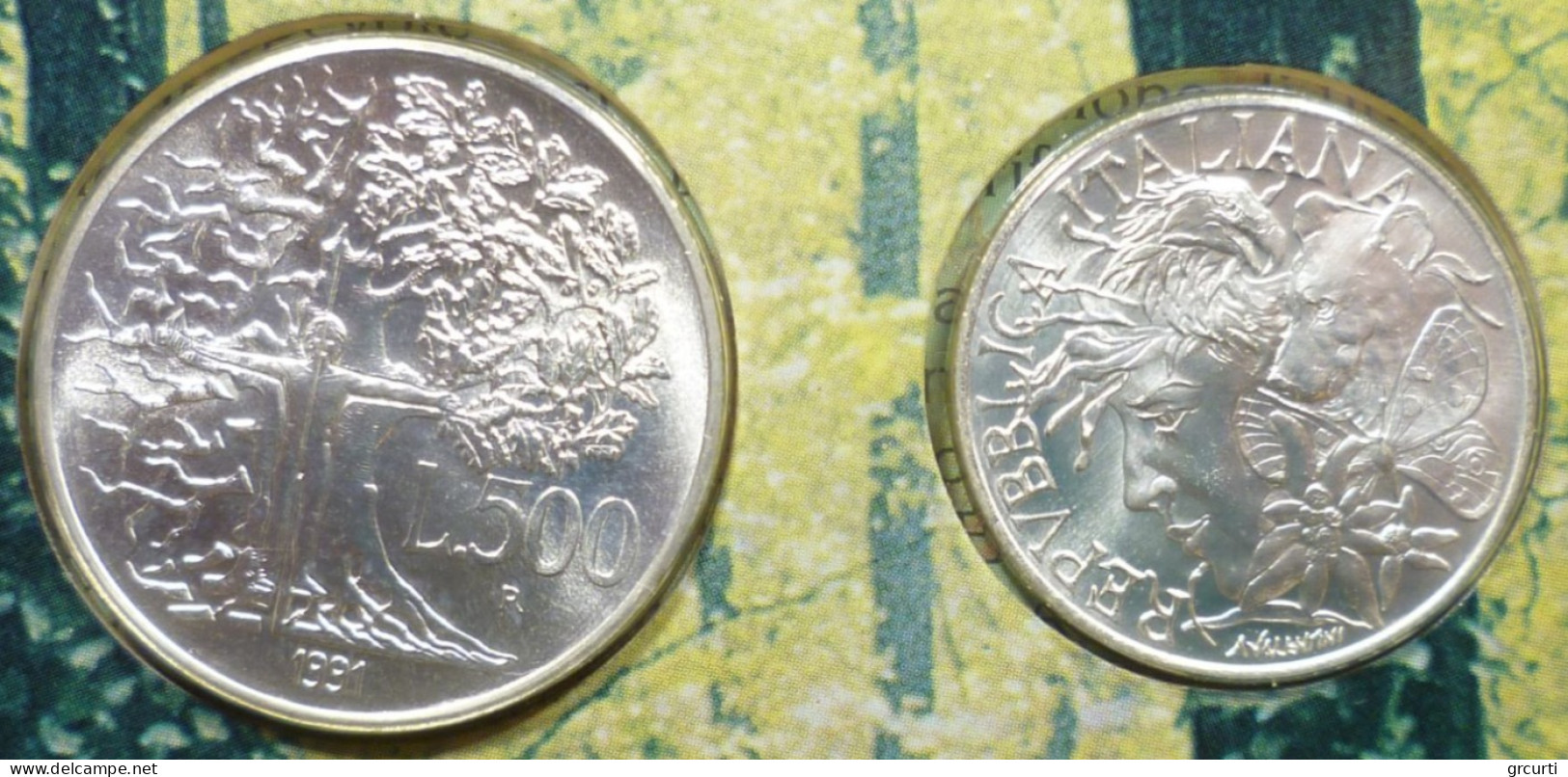 Italia - 500 + 200 Lire 1991 - Flora E Fauna - 1° Emissione - Gig# 447 - KM# 142+143 - 500 Lire