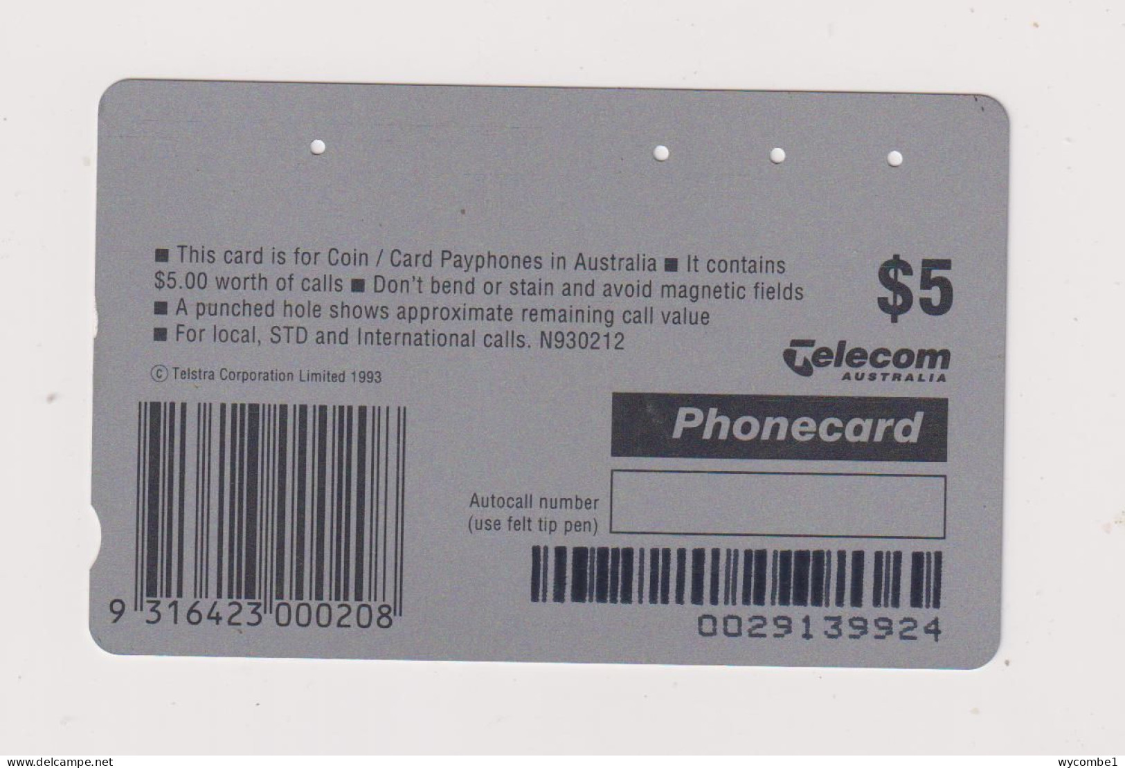 AUSTRALIA  - Jagamarra Magnetic Phonecard - Australia