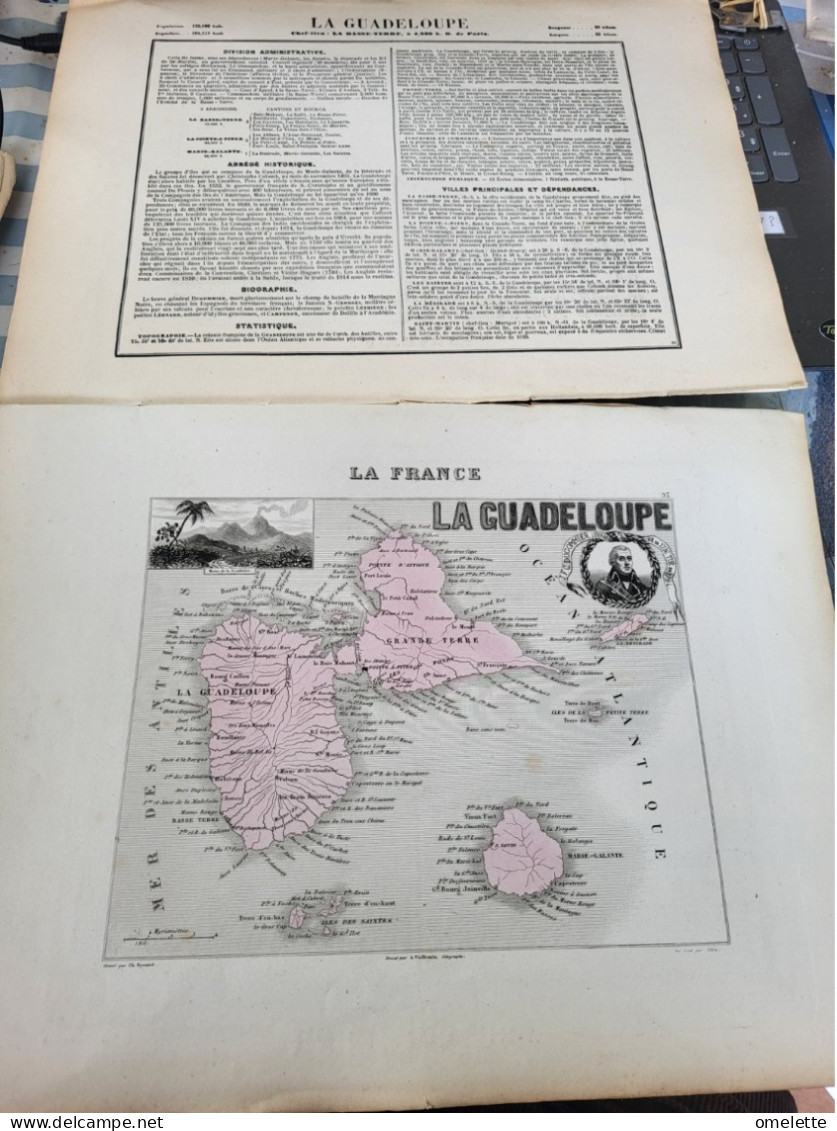 GUADELOUPE /DIVISION ADMINISTRATIVE/ABREGE HISTORIQUE//STATISTIQUE/VILLES PRINCIPALES/ - Geographische Kaarten