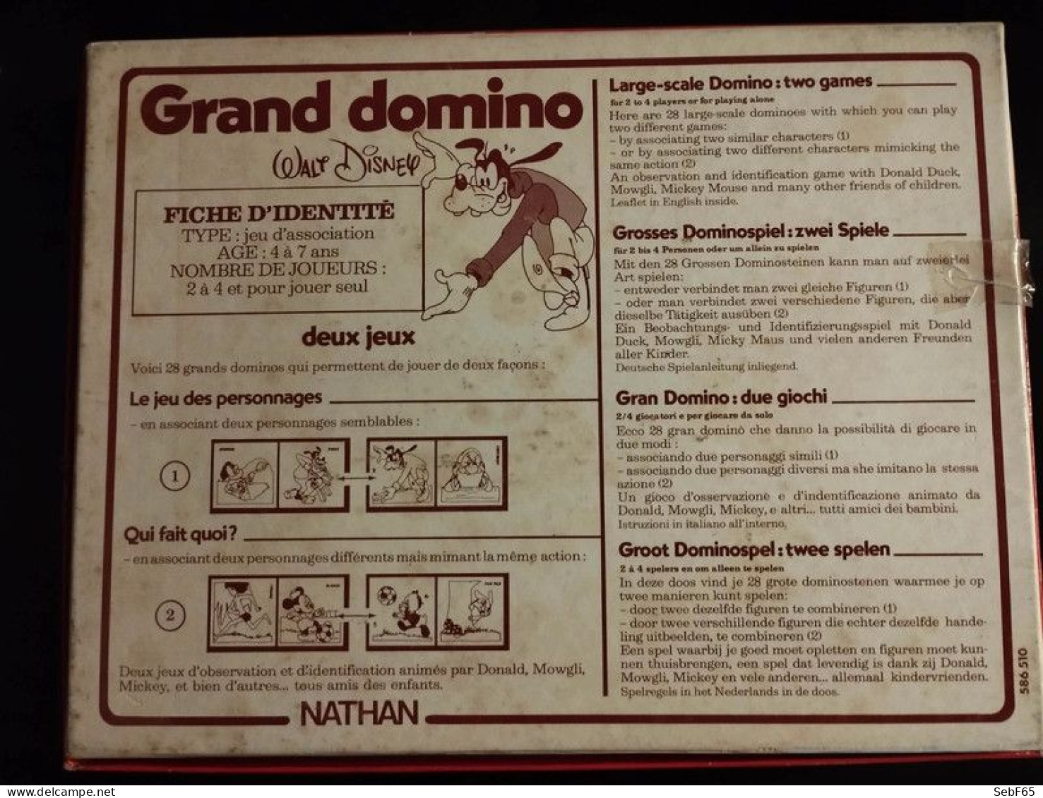 Grand Domino Walt Disney - 2 Jeux - Other & Unclassified