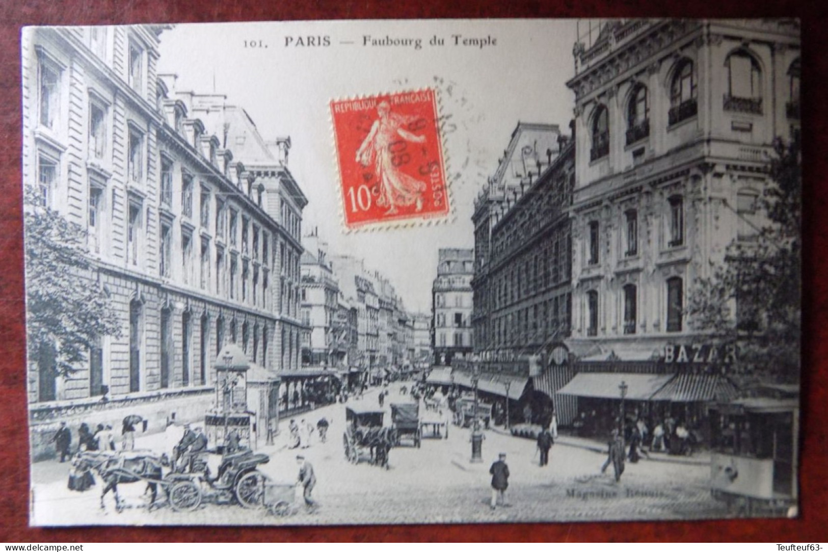 Cpa Paris ; Faubourg Du Temple ( Animée ) - Places, Squares