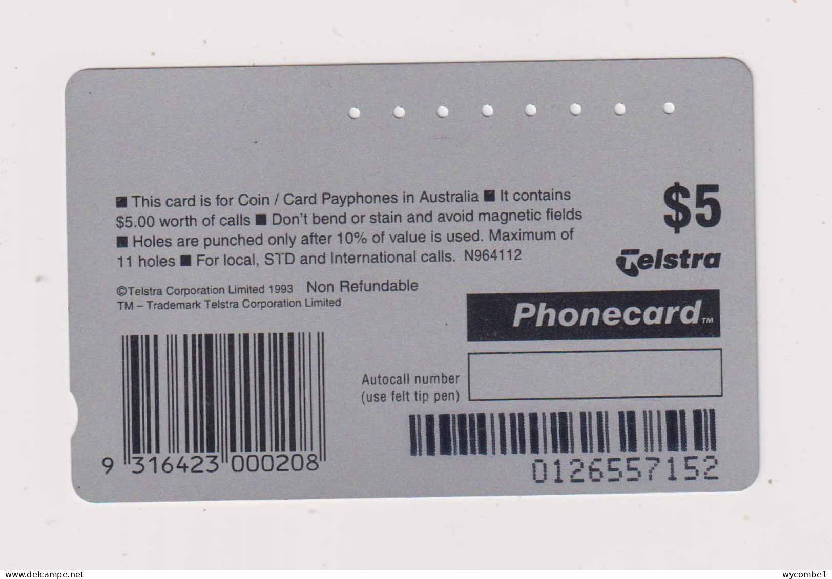 AUSTRALIA  - Christmas Magnetic Phonecard - Australien