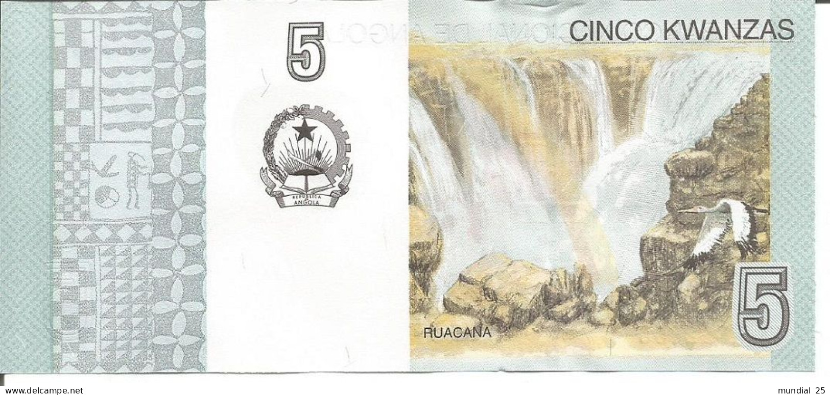 2 ANGOLA NOTES 5 KWANZAS 2012 - Angola