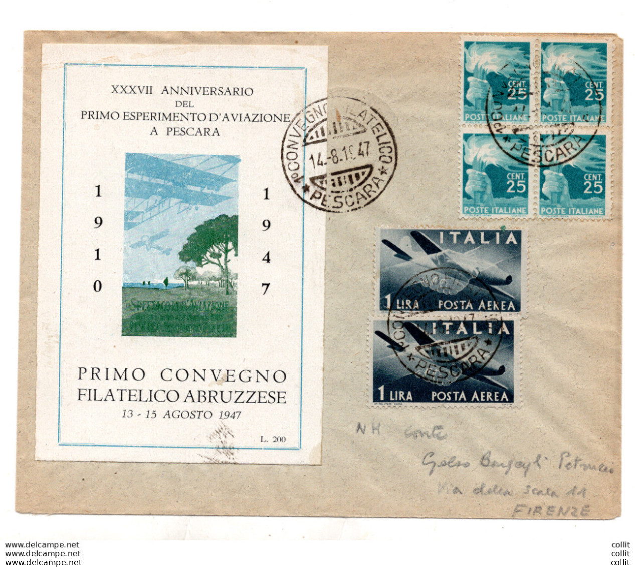 Pescara I° Convegno Filatelico - 1946-60: Marcophilie