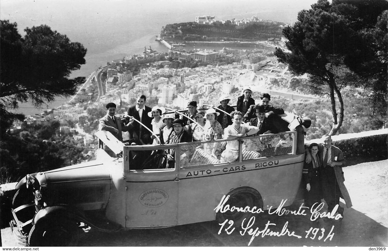 MONACO - MONTE-CARLO - Excursion En Autocar Ricou Grenoble, 12 Septembre 1934 - Carte-Photo, écrit (2 Scans) - Altri & Non Classificati