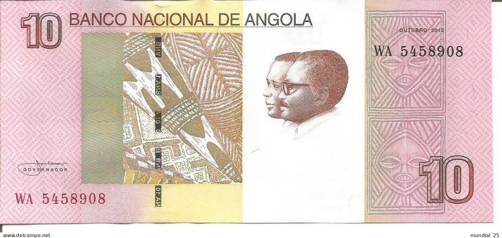 2 ANGOLA NOTES 10 KWANZAS 2012 - Angola