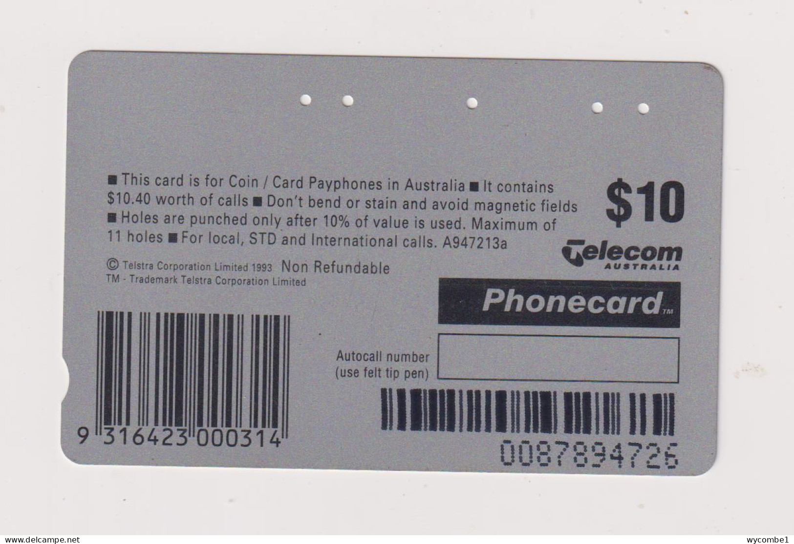 AUSTRALIA  - Book Muncher Magnetic Phonecard - Australien