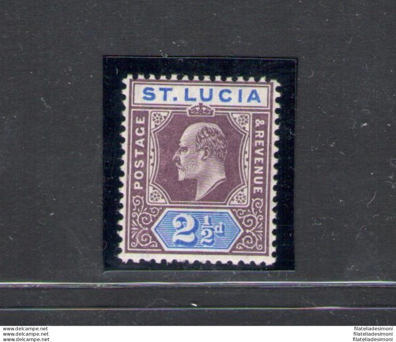 1904-10 St. Lucia - Stanley Gibbons N. 68 - 2 1/2d. Dull Purple And Ultramarine - MNH** - Autres & Non Classés