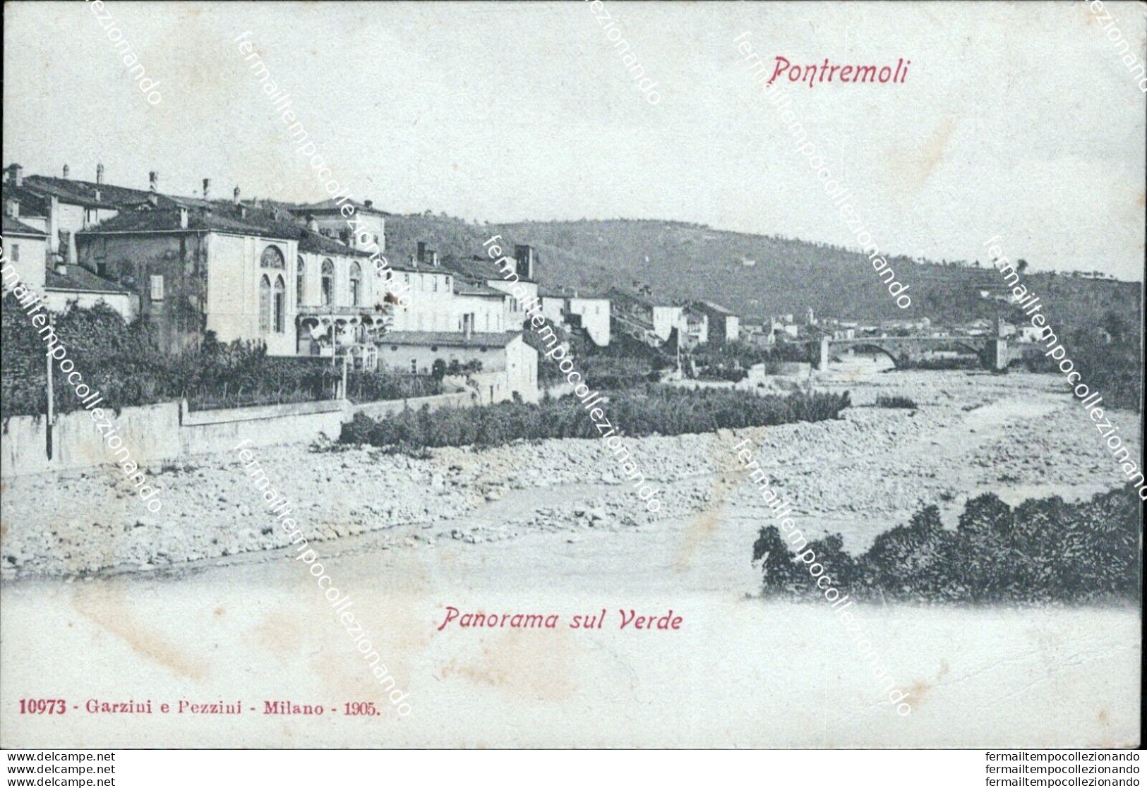 Ba357 Cartolina Pontremoli Panorama Sul Verde Massa Toscana  1907 Bella!! - Massa