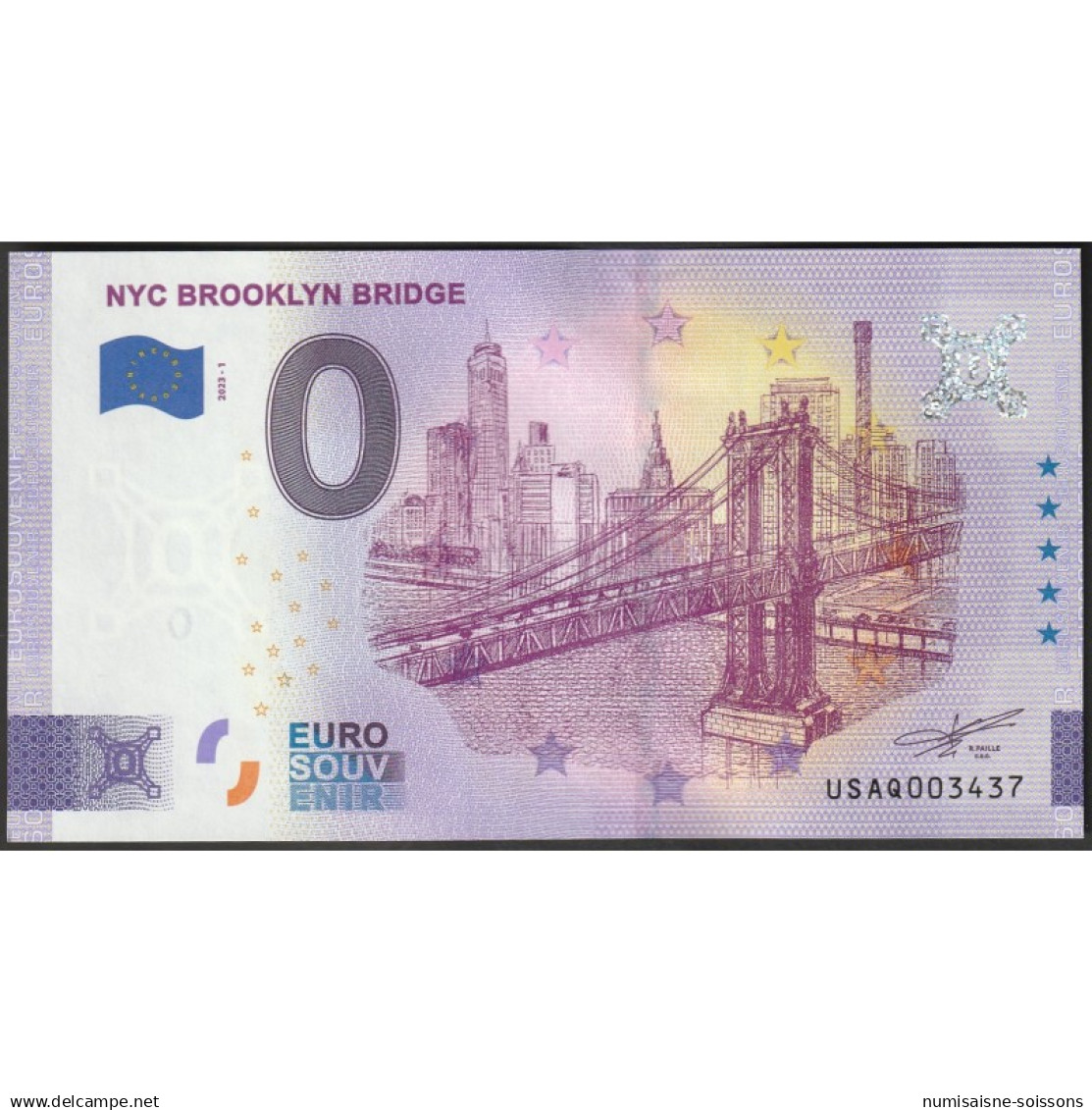 ETATS UNIS - NEW YORK - PONT DE BROOKLYN - 2023-1 - Private Proofs / Unofficial