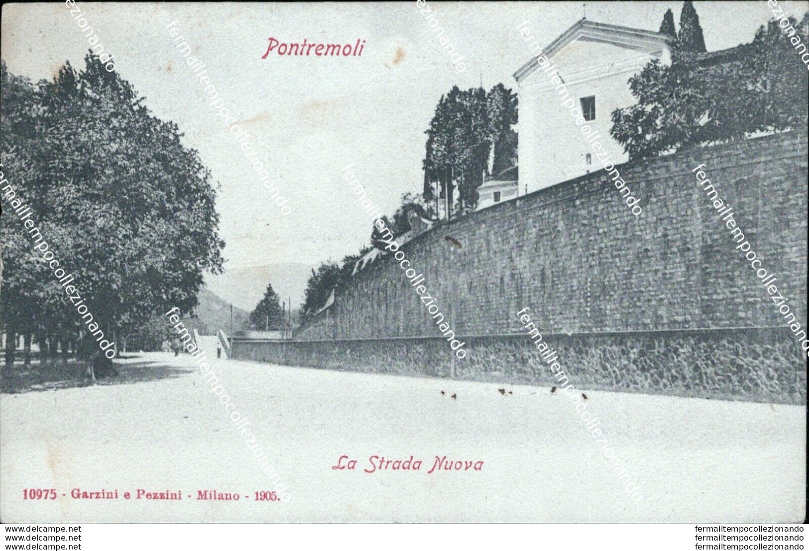 Ba356 Cartolina Pontremoli La Strada Nuova Massa Toscana 1907 Bella!! - Massa