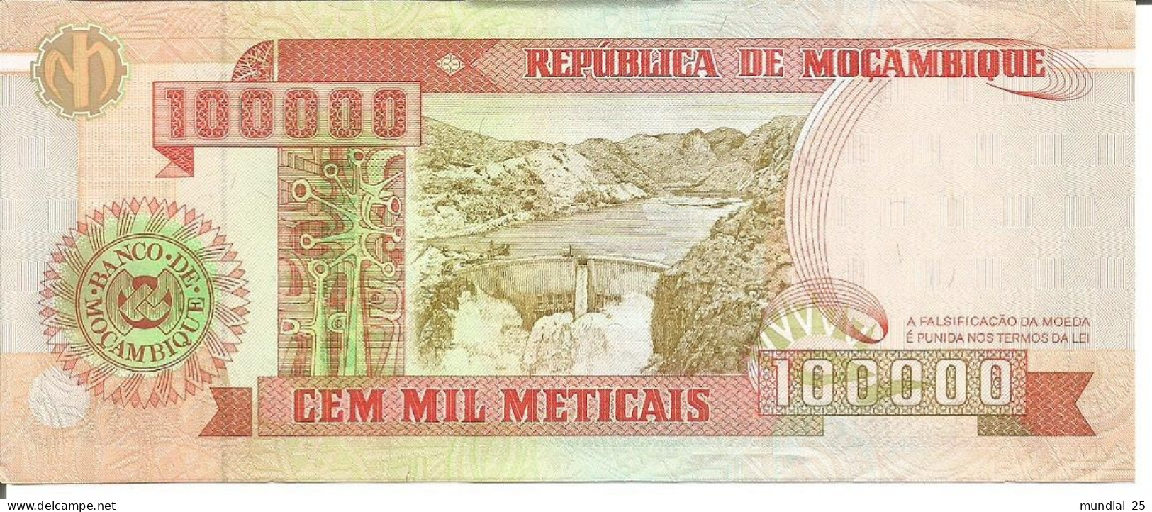 2 MOZAMBIQUE NOTES 100.000 METICAIS 16/06/1993 (1994) - Moçambique