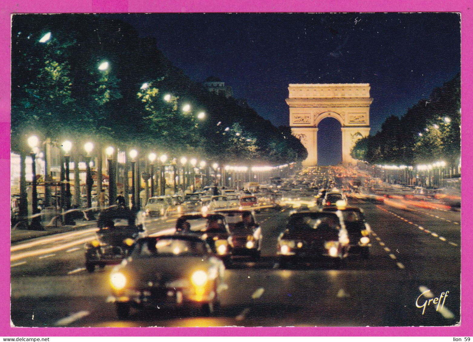 294190 / France - PARIS Champs-Elysees Arc De Triomphe PC 1969 USED 0.40 Fr. Marianne De Cheffer Flamme Floralies Intern - 1967-1970 Marianne Of Cheffer