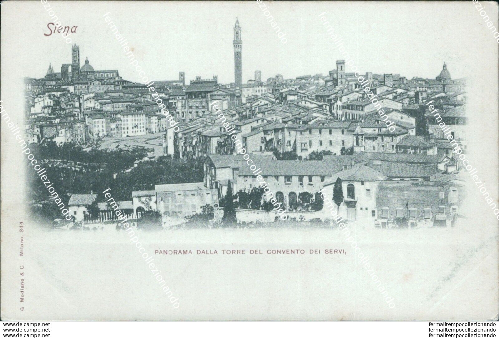 Bo479 Cartolina Siena Citta' Panorama Dalla Torre Del Convento Dei Servi - Siena