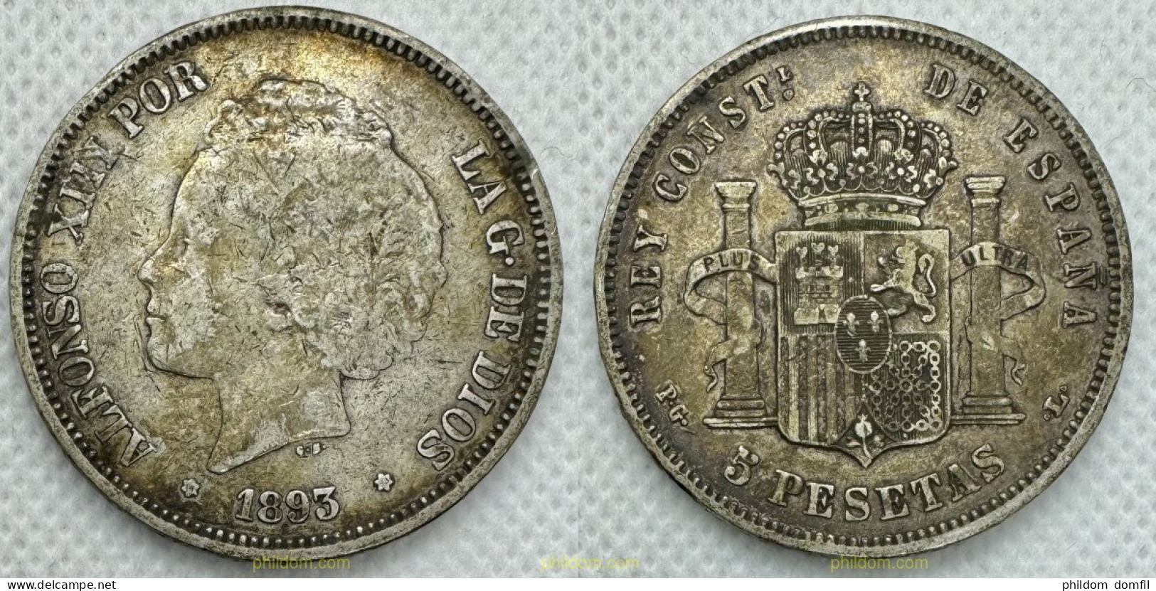 3911 ESPAÑA 1894 5 Pesetas Alfonso III - 1894 18-94 Madrid PG V - Collezioni