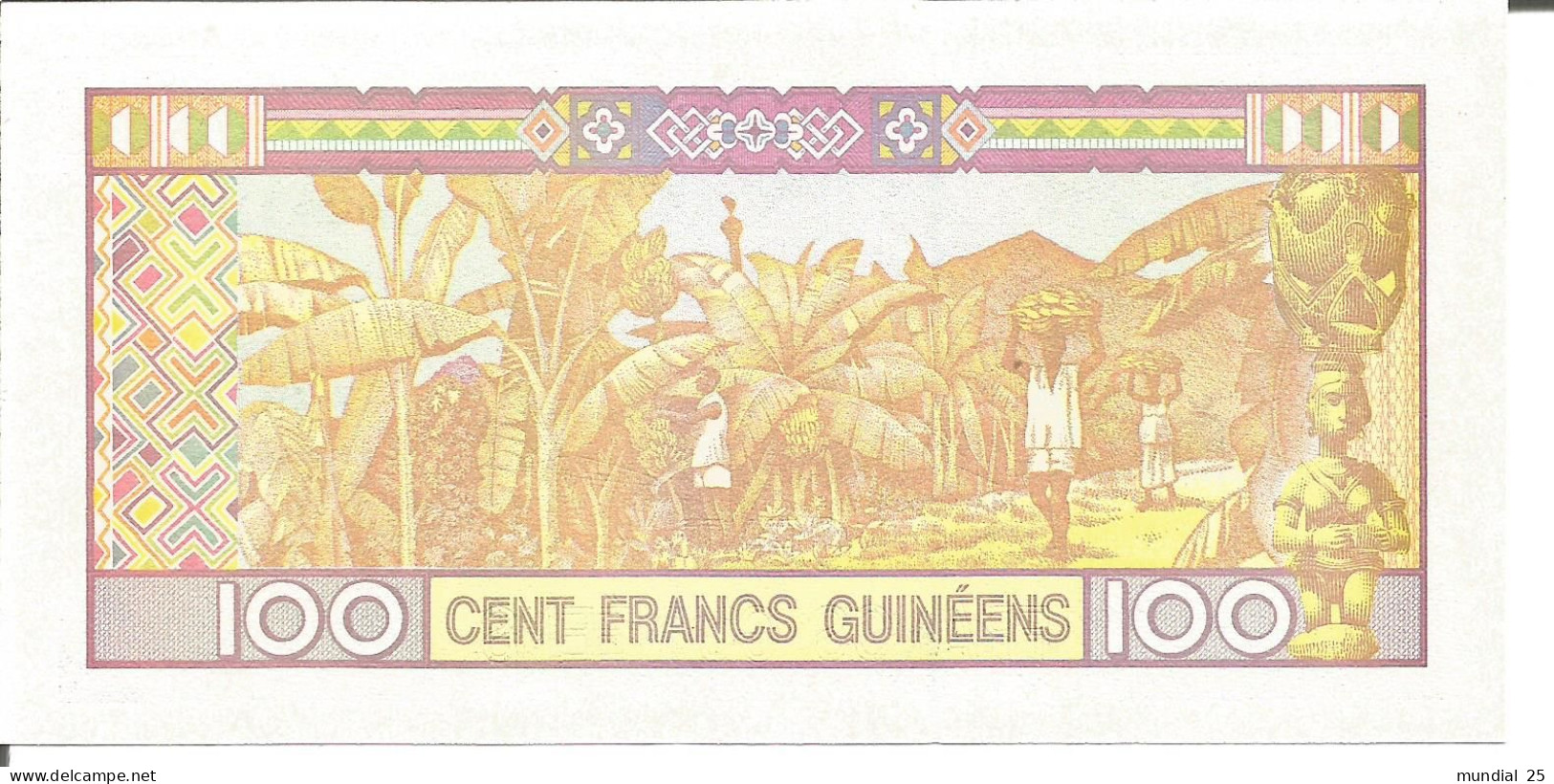 3 GUINEA NOTES 100 FRANCS GUINÉENS 2012 - Guinea
