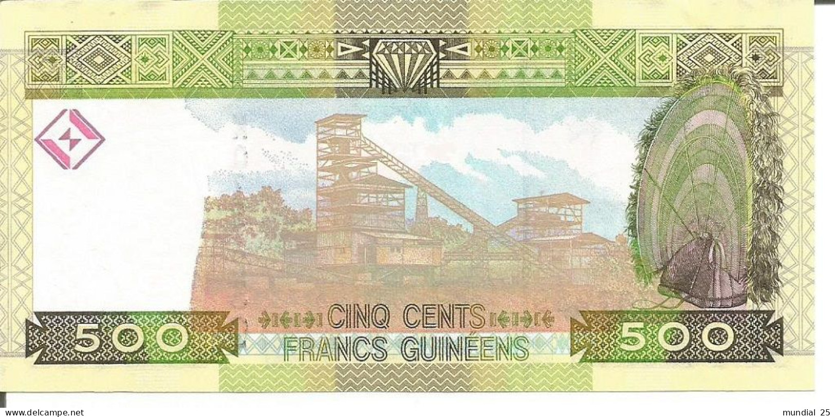 2 GUINEA NOTES 500 FRANCS GUINÉENS 2012 - Guinea