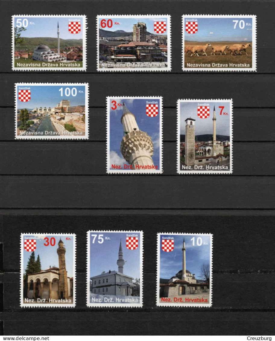 Sandzak, 24 Briefmarken, Ganzer Satz, Große Version.Unabhängiger Staat Kroatien. - Croatia