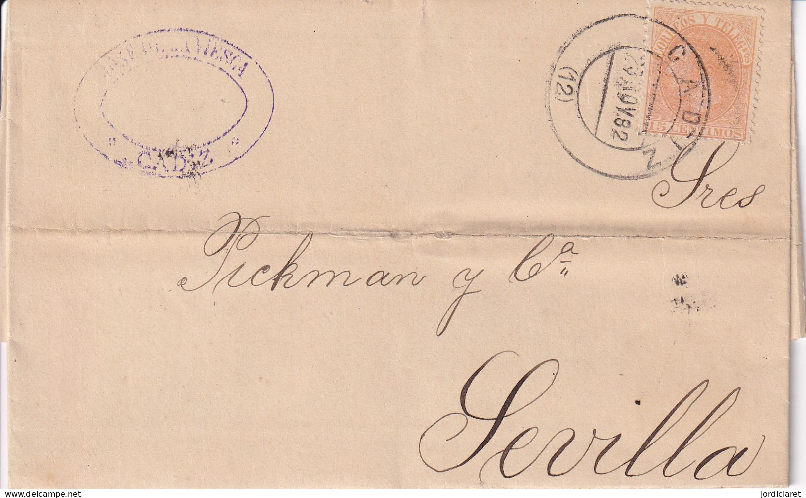 CARTA   COMERCIAL 1882 CADIZ - Briefe U. Dokumente