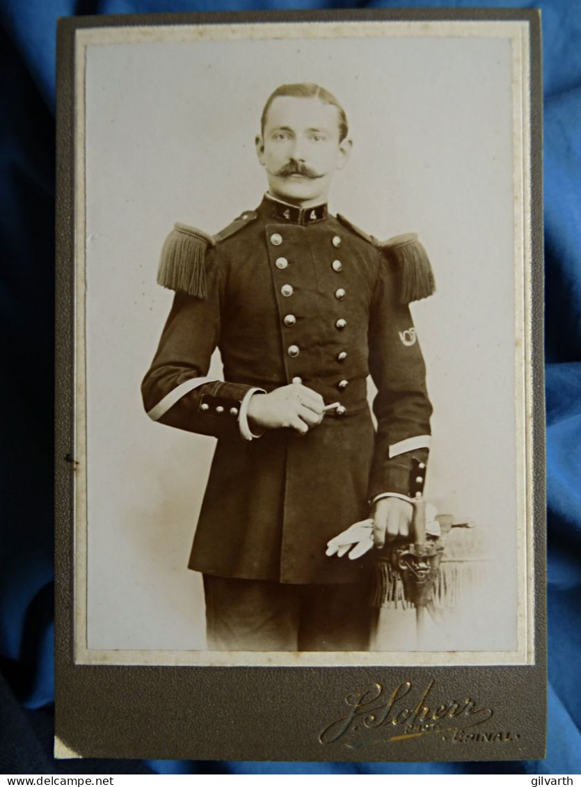 Photo Cabinet Scherr à Epinal - Militaire Sergent Du 4e Génie, Insigne Bon Tireur, Ca 1900-1905 L432 - Anciennes (Av. 1900)