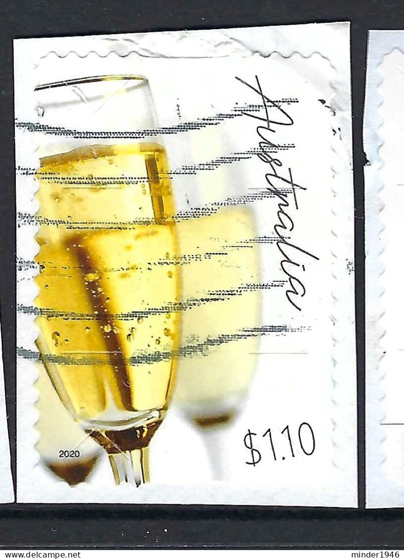 AUSTRALIA 2020 $1.10 Multicoloured, Joyful Occasions-Champagne Glasses Die-Cut Self Adhesive FU - Gebraucht