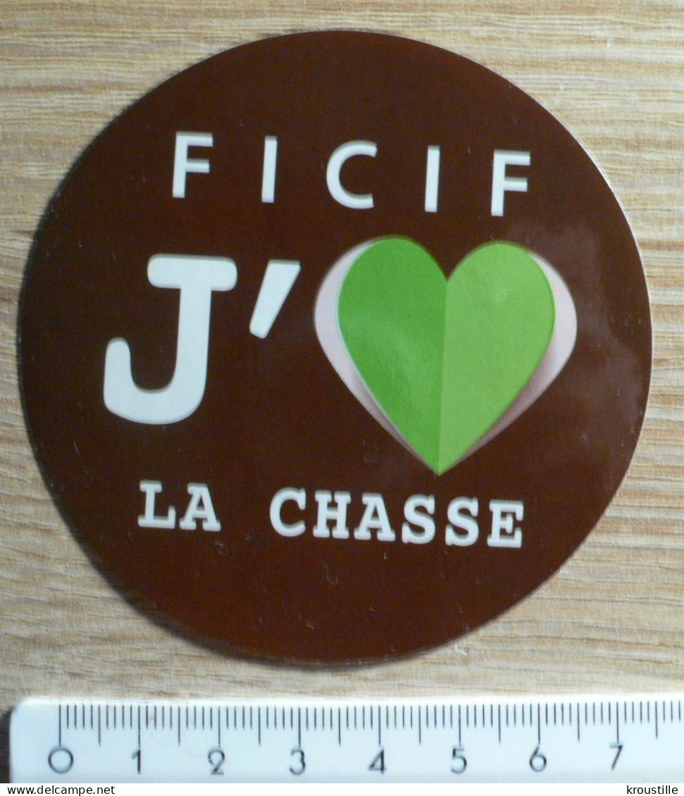 AUTOCOLLANT FICIF - J'AIME LA CHASSE - Autocollants