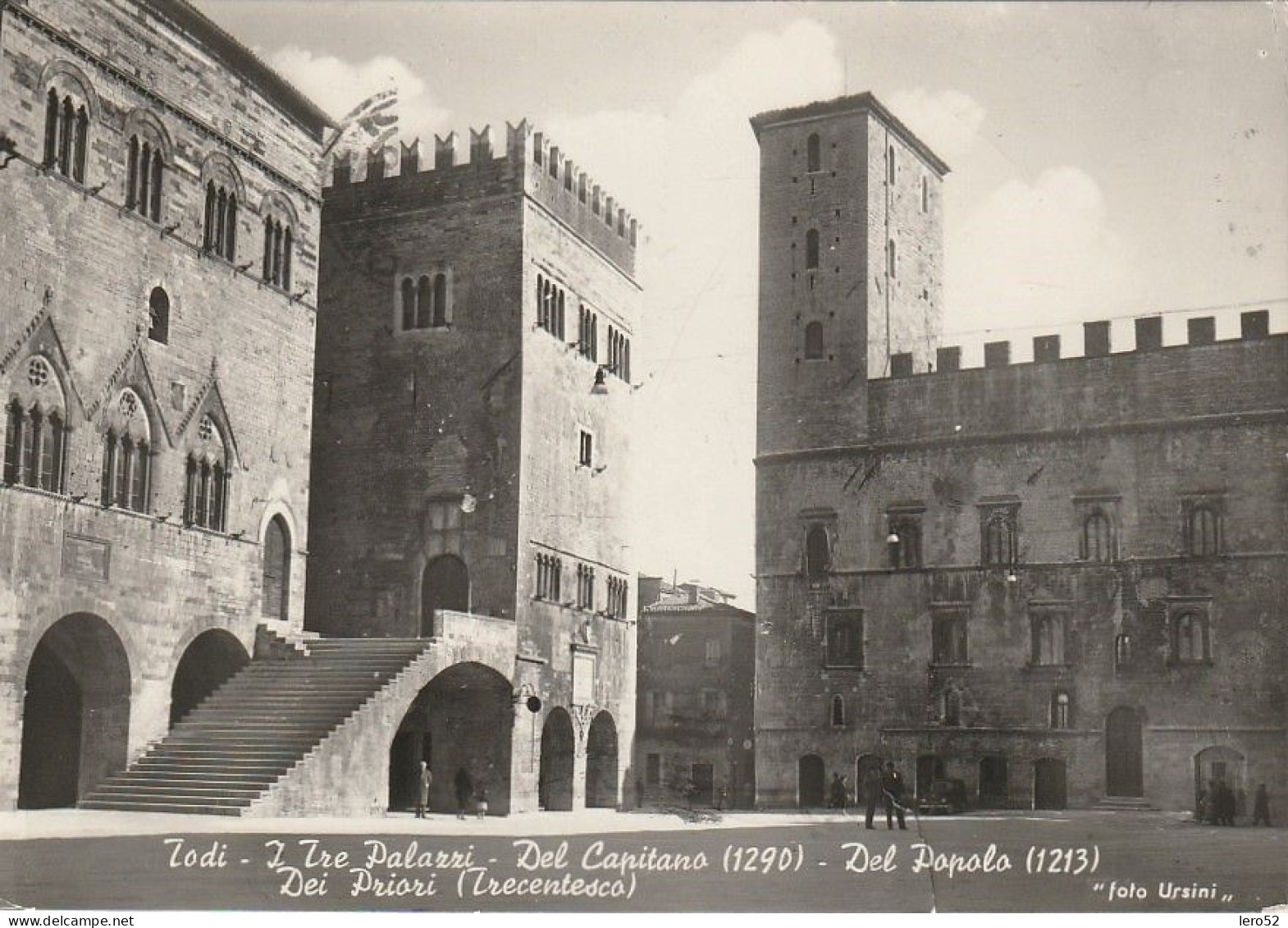 TODI I TRE PALAZZI CAPITANO DEL POPOLO DEI PRIORI ANNO 1956 VIAGGIATA - Perugia