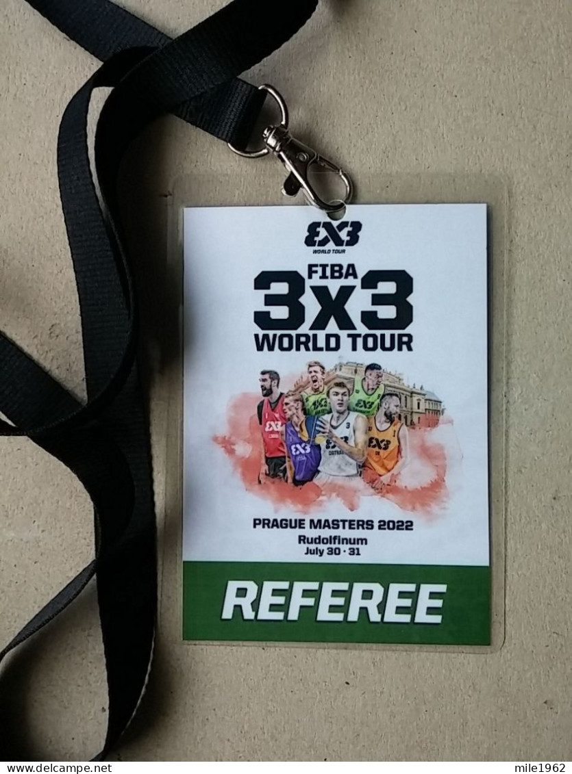 BASKETBALL FIBA, 3X3 WORLD TOUR, PRAGUE 2022, Accreditation  - Bekleidung, Souvenirs Und Sonstige