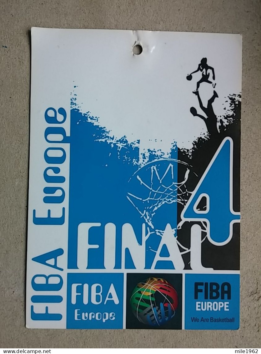 BASKETBALL FIBA EUROPE, FINAL, Accreditation  - Bekleidung, Souvenirs Und Sonstige