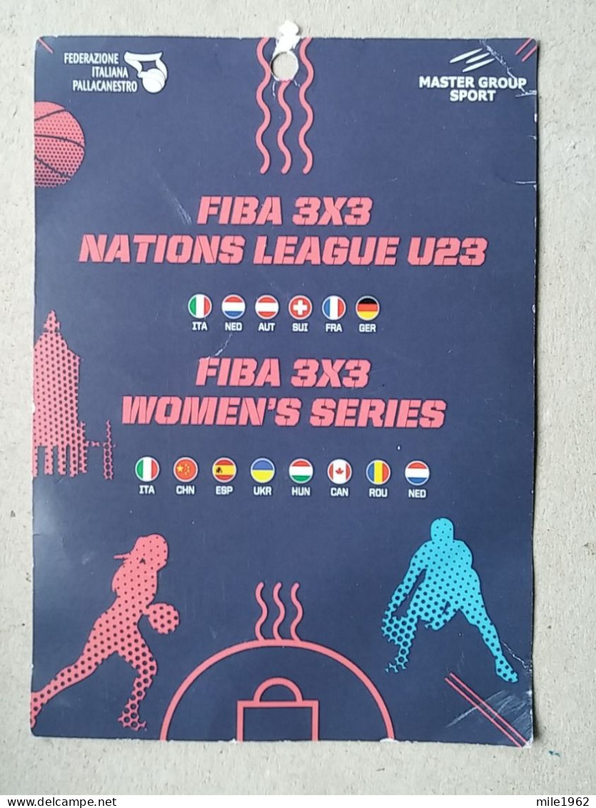 BASKETBALL  FIBA 3X3 WOMEN, NATIONS LEAGUE U23, LIGNANO 2019, Accreditation  - Apparel, Souvenirs & Other