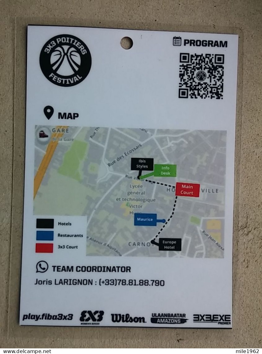 BASKETBALL 3X3, Accreditation FEB EUROBASKET - Bekleidung, Souvenirs Und Sonstige