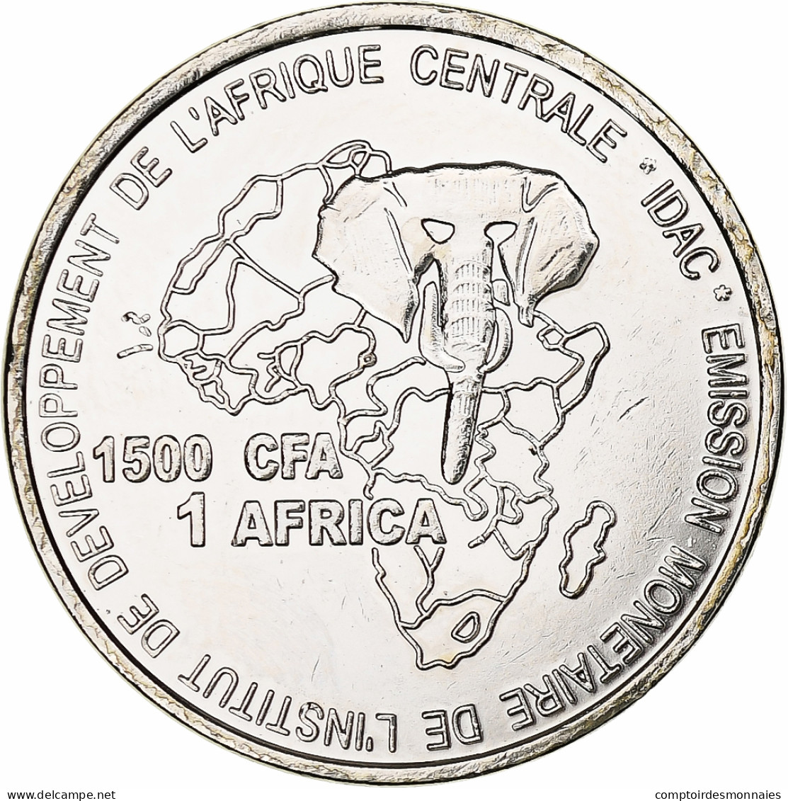 Tchad, 1500 CFA Francs-1 Africa, 2005, Nickel Plated Iron, SPL, KM:19 - Tchad