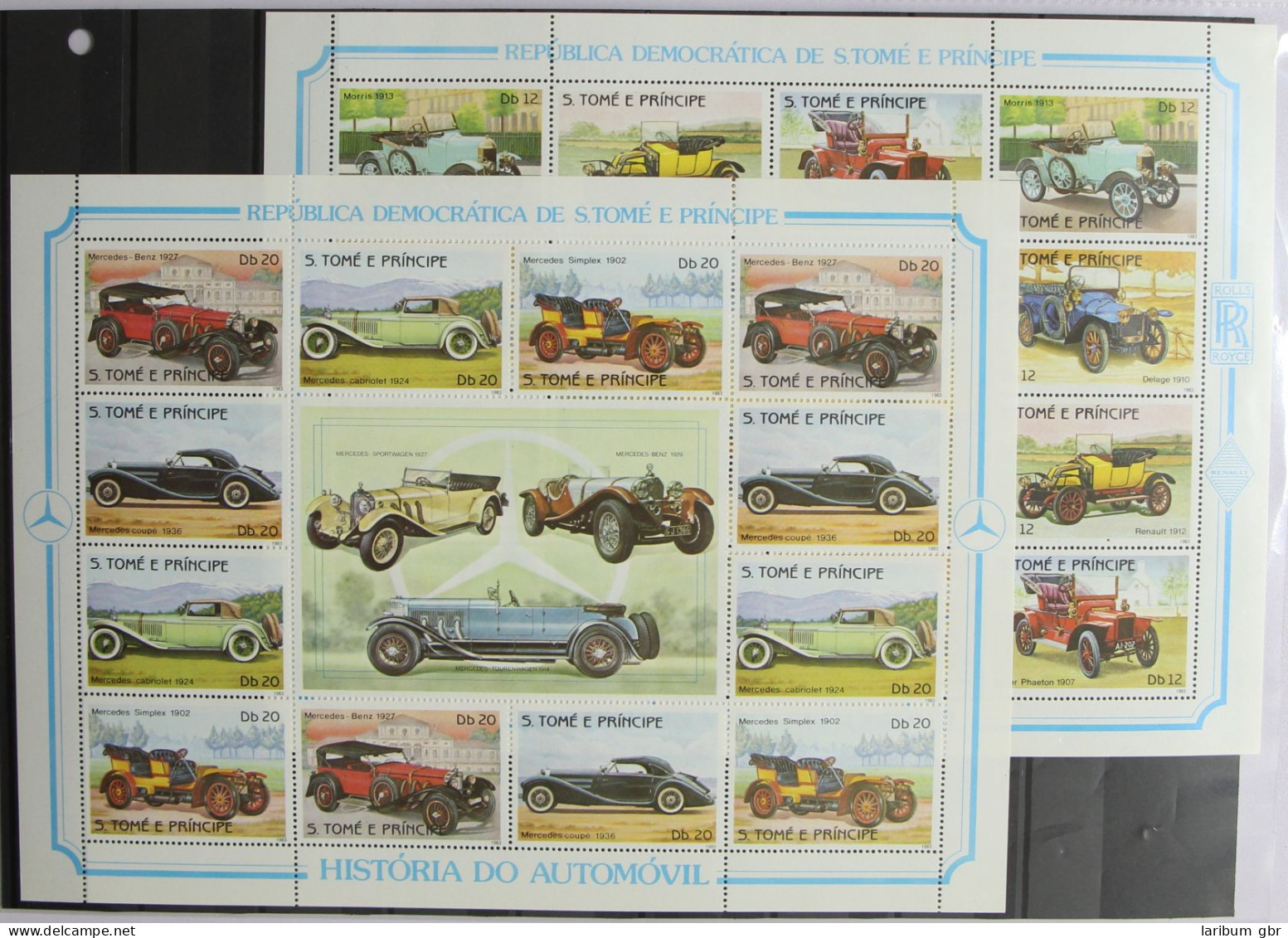 Sao Tome E Principe 852-859 Postfrisch Als ZD-Bögen, Oldtimer Autos #HR591 - Sao Tome And Principe
